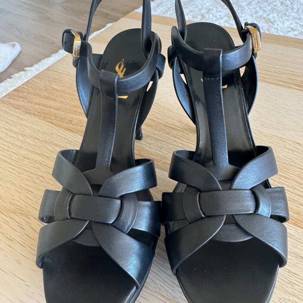 YSL Black Tribute Heels Size 38